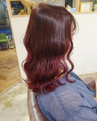 ミディアム カラー belta 姫路山吹 カラーモデル募集のヘアスタイル