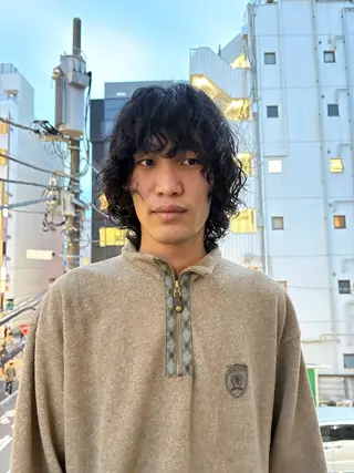 ミディアム パーマ メンズ パーマ/藤沢 湘南/HYOのヘアスタイル