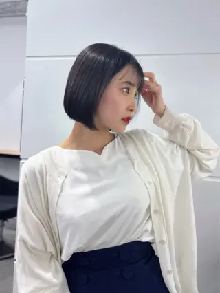 ショート モテヘア/グレージュ /ボブ/前原汐🎐のヘアスタイル