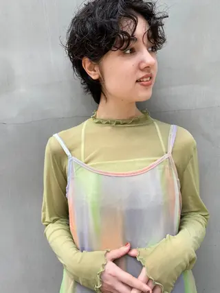 ショート パーマ カラー CEINE PATHのヘアスタイル