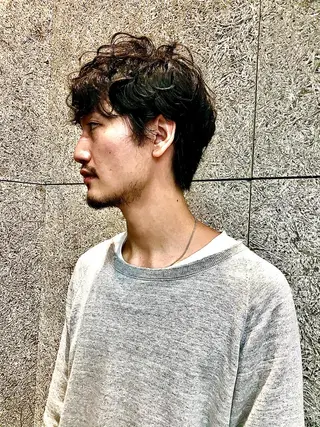 ショート パーマ メンズ うるツヤハイトーン✨ /西川郁巳のヘアスタイル