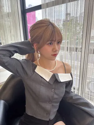 ロング カラー ParveMix🎀 稲垣詞葉のヘアスタイル