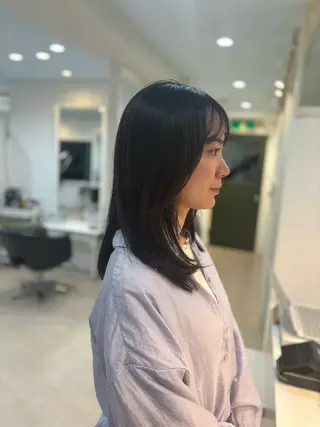 セミロング カラー 韓国風⭐️くびれヘア 🍀高津かえでのヘアスタイル