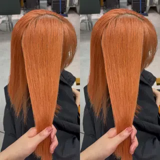 ミディアム なんば🍓 似合わせカラー🐬のヘアスタイル