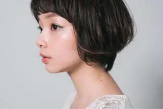 ショート カラー パーマ ヘアアレンジ マツエク・マツパ 💎耳ツボジュエリー ×銀座美容室💎のヘアスタイル