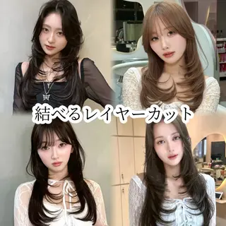 ロング カラー ヘアアレンジ 大宮🌈縮毛矯正🫧 レイヤー✨吉田光佑のヘアスタイル