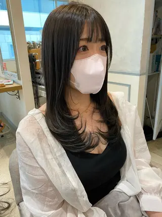 セミロング Livnaリヴナ立川所属・レイヤー/ハイライト /立川/赤池宏隆のヘアスタイル