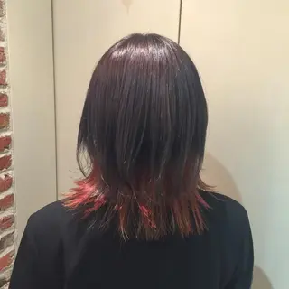 ミディアム カラー ホワイト&レイヤーカ ットエクステ長畠俊輔のヘアスタイル