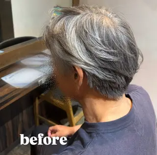 ショート メンズ 🌙透明感カラー／ 丁寧施術｜松本のヘアスタイル