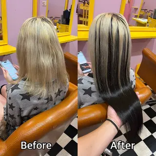 ロング シール+ちび編み込み エクステ梅田🐨のヘアスタイル