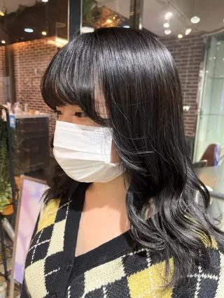 セミロング カラー 💖デザインカラー/ タダ ハナカ💖のヘアスタイル