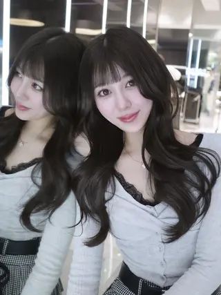 ロング カラー ヘアアレンジ RioN/網紅ヘア 🩶透明感艶カラーのヘアスタイル