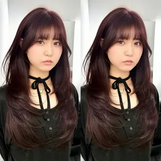 ロング カラー レイヤー/艶カラー /韓国ヘア/高松のヘアスタイル