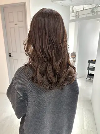 セミロング カラー パーマ 銀座No.1髪質改善 縮毛矯正/本木のヘアスタイル