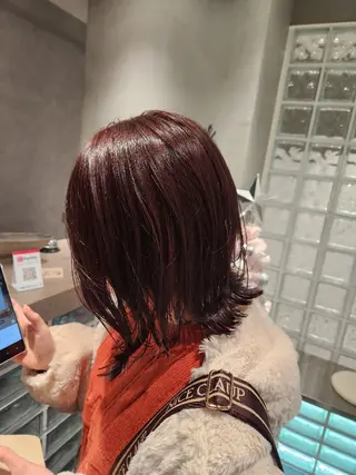 ショート カラー あかね☆ヘアアレンジ /ボブ/縮毛矯正のヘアスタイル