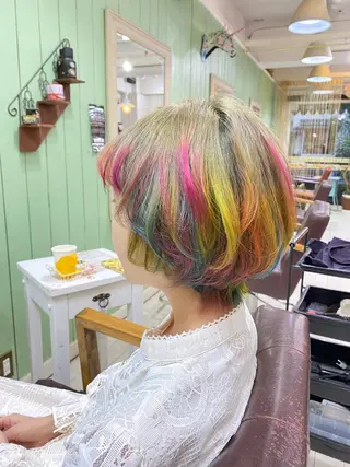 カラー 🩶西 雪乃/透明感 くすみカラー🫧のヘアスタイル