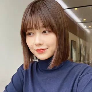 ミディアム カラー 🌱小顔ヘア/ボブ ミディアム/双葉🌱のヘアスタイル