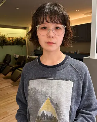 ショート パーマ tricca  ginza所属・ボブ・レイヤー ・パーマ【iri】のヘアスタイル