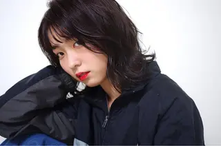 ミディアム カラー unu hair所属・藤井 仁紀のヘアスタイル