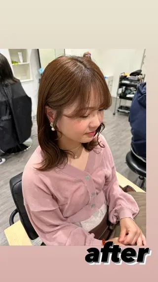ミディアム カラー 艶髪レイヤー上田 紗也🇰🇷💗のヘアスタイル