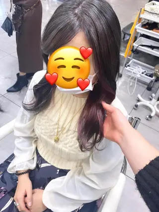 ロング カラー ヘアアレンジ HAIRSALONLOOP所属・川上 麻梨阿のヘアスタイル