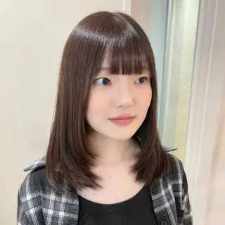 ミディアム カラー miku🧸 カットモデル/韓国風のヘアスタイル