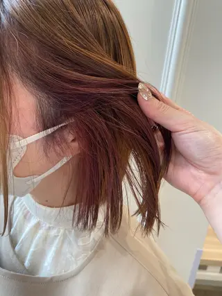 ミディアム カラー ベージュ/レイヤー カット🤍Rieのヘアスタイル