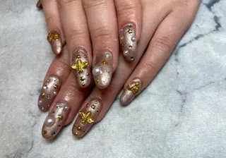 ネイル ネイルリボン 受付スタッフのネイルデザイン