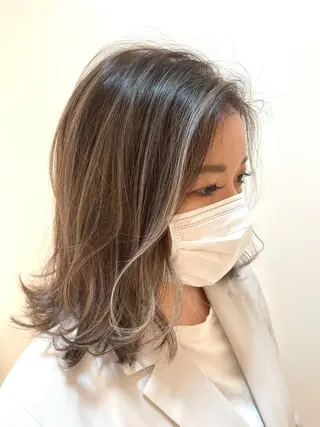 ミディアム カラー 🌈ぷる艶カラー🌈 髪質改善👑柳沼尚貴のヘアスタイル
