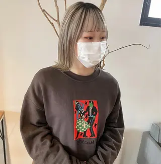 ミディアム カラー ✨艶ブリーチカラー ✨四ノ宮裕己のヘアスタイル