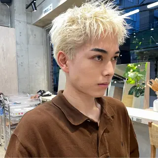 ショート メンズ ミルクティーベージュ 🩰🤎miharuのヘアスタイル