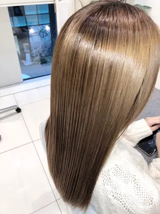 ロング カラー 縮毛矯正/髪質改善 /ブリーチ/東陽町✨のヘアスタイル