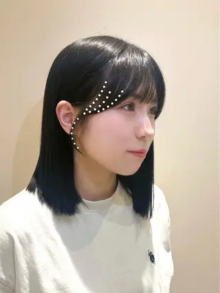 ミディアム 透明感カラー/顔周り カット🎀ヒラバルのヘアスタイル