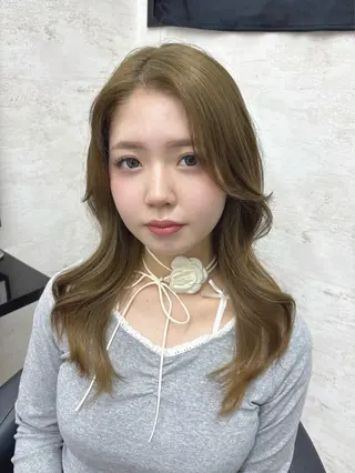 ロング カラー ブリーチなしカラー ダブルカラーエクステのヘアスタイル
