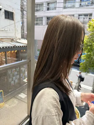 セミロング カラー 國井 廉のヘアスタイル