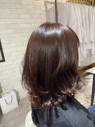 ミディアム カラー 神野 れなのヘアスタイル