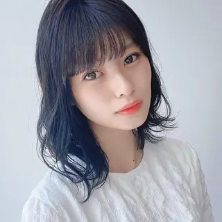 ミディアム カラー ヘアアレンジ 外苑前NO.1艶髪 透明感カラーのヘアスタイル
