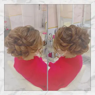 セミロング ヘアアレンジ ヘアセット/着付け 𓇼 松本 夏美𓇼のヘアスタイル