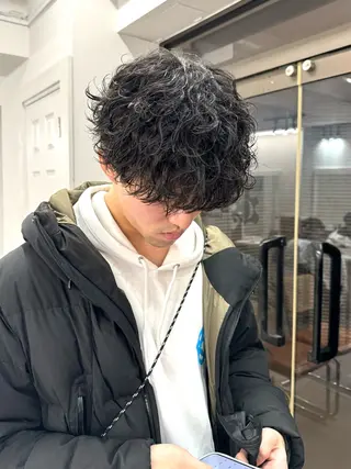 パーマ メンズ シャドウパーマ/ 波巻パーマYu-Kiのヘアスタイル