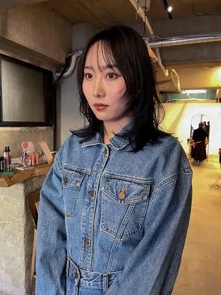 ミディアム カラー パーマ/レイヤー 岩山丈一郎のヘアスタイル