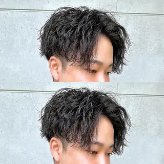 ショート パーマ メンズ メンズヘア特化 崎田 成人のヘアスタイル