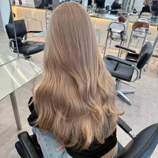 セミロング カラー ミルクティーベージュ /sara💛のヘアスタイル