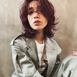 ミディアム カラー ショート/ボブ /パーマ🌿柏原良亮のヘアスタイル