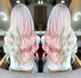 ロング カラー ヘアアレンジ メンズ ♡SNSで大バズり♡ コリアン羽エクステ◎のヘアスタイル