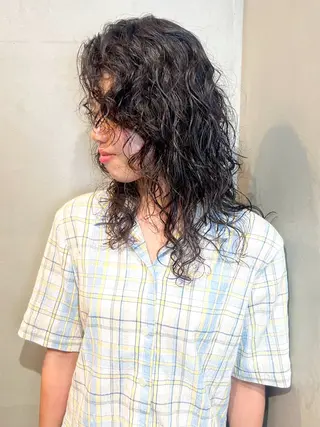 ミディアム パーマ Aya/四条烏丸/ インナーカラーのヘアスタイル