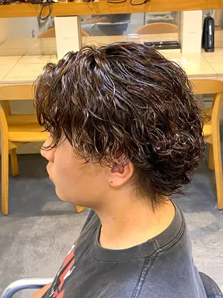 ミディアム カラー パーマ メンズ 谷口 悠生のヘアスタイル