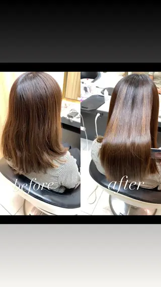 セミロング カラー EARTH葛西所属・葛西 縮毛矯正のプロ ブリーチ矯正 青木俊のヘアスタイル