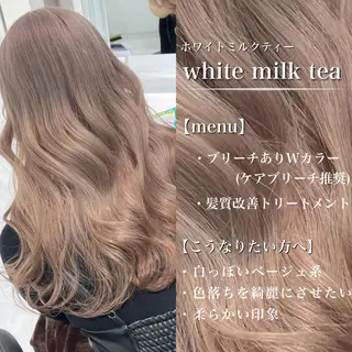 セミロング カラー ヘアアレンジ 髪質改善/ハイトーン /新宿/Takutoのヘアスタイル