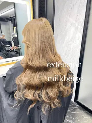 ロング カラー エクステ🩵ブリーチ 韓国ヘア🩵KAEのヘアスタイル