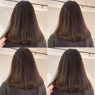 セミロング カラー 透明感/オリーブ/ グレージュ/YUKAのヘアスタイル